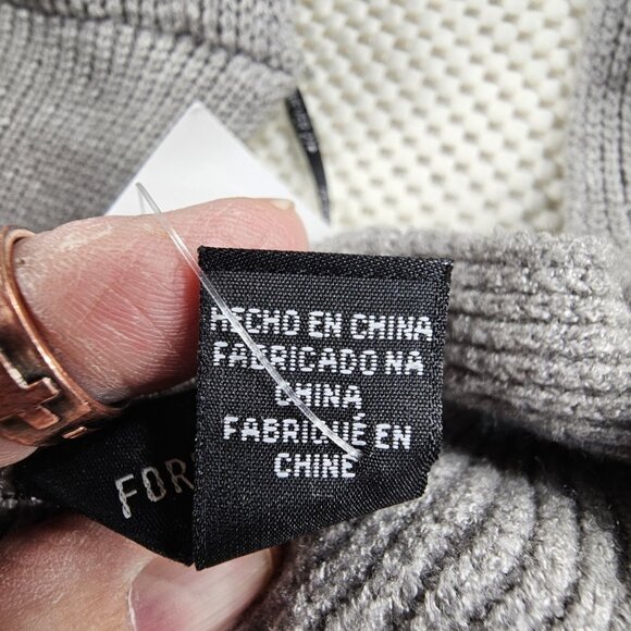 Forever 21 Women's 2X Gray Long Sleeve Twist Front Crop Y2K Cozy Soft - Picture 12 of 14